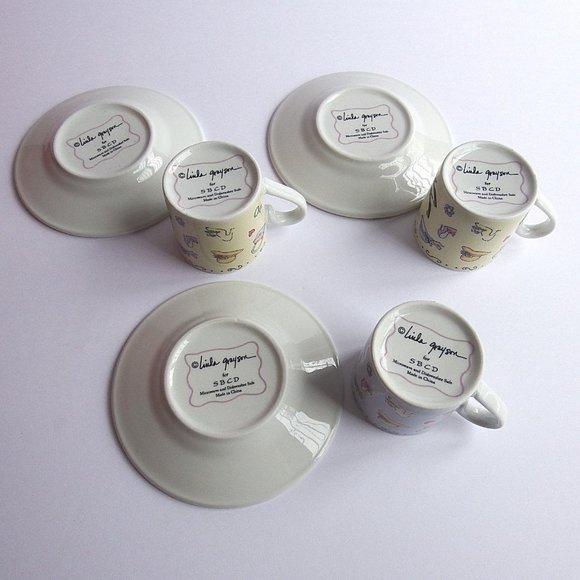 NEW Linda Grayson Collectible Set Of 3 Espresso Cup/Saucer - Picture 4 of 7